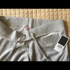 NWT juicy couture grey velour track pants size S